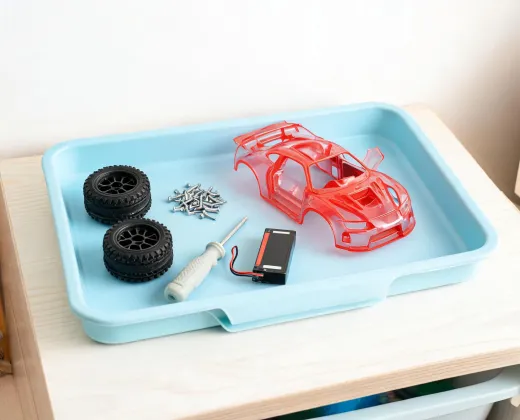 RC toy repair and spare parts tray